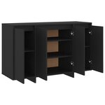 vidaXL Buffet noir 120x41x75 cm bois d'ingénierie