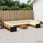vidaXL Ensembles de canapés avec coussin 11 Pièces Bois d'Acacia Massif