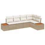 vidaXL Ensemble de canapé de jardin avec coussin 5 Pièces beige et crème