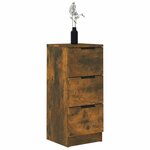 vidaXL Buffets 2 Pièces Chêne fumé 30x30x70 cm Bois d'ingénierie
