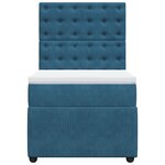 vidaXL Sommier à lattes de lit avec matelas Bleu foncé 100x200 cm