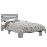 vidaXL Cadre de lit sans matelas sonoma gris 75x190 cm