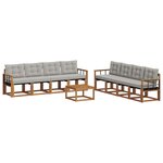 vidaXL Ensemble de canapés d'extérieur 9 Pièces Gris Naturel et Clair