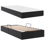 vidaXL Lit avec rangement et matelas avec matelas 2 Pièces Noir Cuir