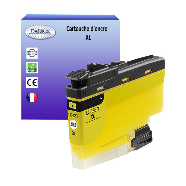 T3AZUR- Cartouche compatible avec Brother MFC-J4335DW  MFC-J4340DW  MFC-J4540DW  MFC-J4540DWXL  LC426XL Jaune