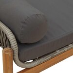 vidaXL Banc de jardin avec coussin gris résine tressée acacia