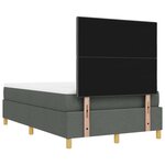 vidaXL Lit à ressorts avec matelas Gris foncé 120 x 190 cm tissu