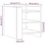 vidaXL Table de chevet blanc 45x50x50 cm bois d’ingénierie