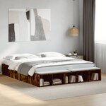 vidaXL Cadre de lit sans matelas chêne fumé 200x200 cm