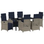 vidaXL Ensemble de salle à manger pour jardin 7 Pièces Gris polyrotin