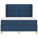 vidaXL Lit à ressorts avec matelas gris foncé 90x190 cm Bleu