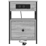 vidaXL Cabinet de chevet avec tiroir 2 Pièces Sonoma gris 40 x 31 x 60 cm