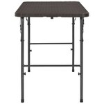 vidaXL Table de jardin pliante Marron 120x60x74cm PEHD Aspect de rotin