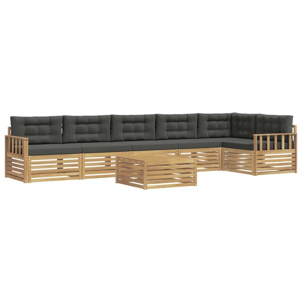 vidaXL Ensemble de canapés d'extérieur 7 Pièces Blanc et anthracite