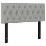 vidaXL Tête de lit gris clair 100x7x78/88 cm tissu