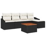vidaXL Ensemble de Canapés de Jardin 6 Pièces Noir  blanc 55 x 55 x 37 cm