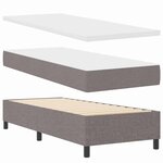 vidaXL Lit à ressorts avec matelas avec LED Taupe 80 x 200 cm tissu