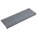 vidaXL Tapis d'escalier autocollants 30 pièces 65 x 21 x 4 cm Gris clair Bord rectangulaire