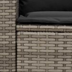 vidaXL Canapé de jardin avec coussins Gris Résine tressée