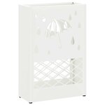 vidaXL Porte-parapluie avec stockage Blanc 28 x 12 x 41 cm Acier
