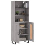 vidaXL Buffet haut Sonoma gris 69 5x34x180 cm Bois d'ingénierie