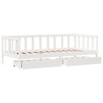 vidaXL Lit de jour et tiroirs sans matelas blanc 90x200 cm bois massif