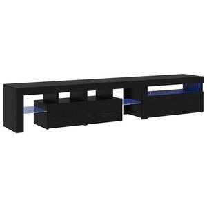 Cabinets TV vidaXL 2 Pièces avec lumières LED Chêne noir Bois d'ingénierie
