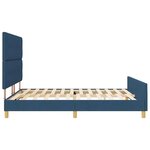 vidaXL Cadre de lit avec tête de lit Bleu 180 x 200 cm tissu