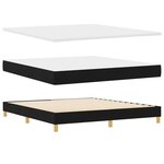 vidaXL Lit à ressorts avec matelas Noir 180 x 200 cm tissu