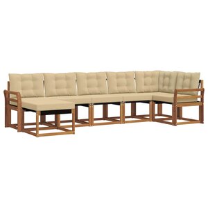 vidaXL Ensemble de canapés d'extérieur 7 Pièces Naturel et Beige