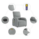 vidaXL Fauteuil de massage inclinable électrique gris clair tissu
