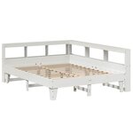 vidaXL Lit bibliothèque sans matelas blanc 140x200 cm bois pin massif