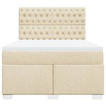 vidaXL Sommier à lattes de lit avec matelas Crème 160x200 cm Tissu