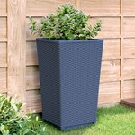 vidaXL Jardinières 4 Pièces bleu gris 32 5x32 5x57 cm PP
