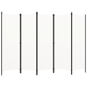 vidaXL Cloison de séparation 5 panneaux Blanc 250x180 cm