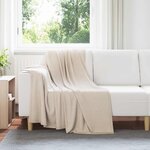 vidaXL Jeté Beige 170 x 130 cm Toison