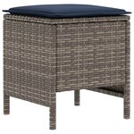 vidaXL Pouf de Jardin 2 Pièce Gris et bleu marine 38 x 38 x 45 cm