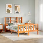 vidaXL Lit bibliothèque sans matelas cire marron 140x200 cm pin massif