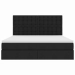 vidaXL Lit avec rangement et LED avec LED Noir 160 x 200 cm Polyester