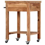 vidaXL Chariot de cuisine 58x58x89 cm Bois d'acacia massif
