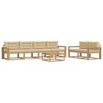 vidaXL Ensemble de canapés d'extérieur 6 Pièces Blanc et Beige