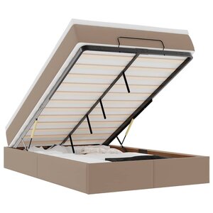 VidaXL Cadre de lit ottoman et matelas cappuccino 120x200cm similicuir