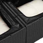 vidaXL Ensemble de canapé de jardin avec coussin 9 Pièces Noir Poly rotin