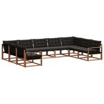 vidaXL Ensemble de canapés d'extérieur 9 Pièces Naturel et Noir