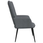 vidaXL Chaise de relaxation avec tabouret Gris foncé Tissu