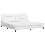 vidaXL Lit avec matelas Hvar blanc 200x200 cm similicuir