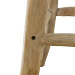 vidaXL Tabouret de bar cuir de chèvre et bois de teck solide