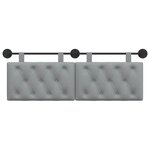 vidaXL Tête de lit suspendue Gris clair Tissu