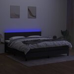 vidaXL Sommier à lattes de lit avec matelas LED Noir 180x200 cm Tissu