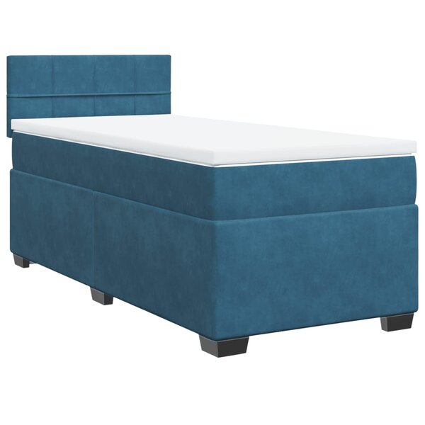 vidaXL Sommier à lattes de lit avec matelas Bleu foncé 100x200 cm